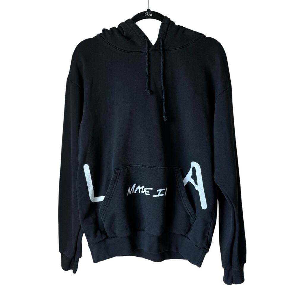 Everybody World La-original Black Hoodie with White Accents Size Medium